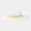 Contrast Straw Braided Sun Hat - White