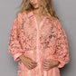 POL Collared Neck Button Up Lace Shirt at Bella Road