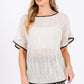 GEEGEE Contrast Trim Short Sleeve Knit Cover Up at Bella Road