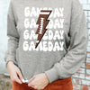 Bella Road Game Day Round Neck Long Sleeve Sweatshirt - Gray