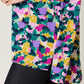 DOUBLE TAKE Full Size Printed V-Neck Short Sleeve Blouse at Bella Road