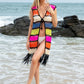 Fringe Color Block Sleeveless Cover Up