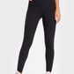 Millennia highly stretchy black yoga leggings with wide waistband, perfect for stylish comfort in workouts.