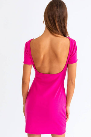 TASHA APPAREL Short Sleeve Low Back Mini Dress at Bella Road