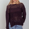 Openwork Slit Knit Cover Up - Black