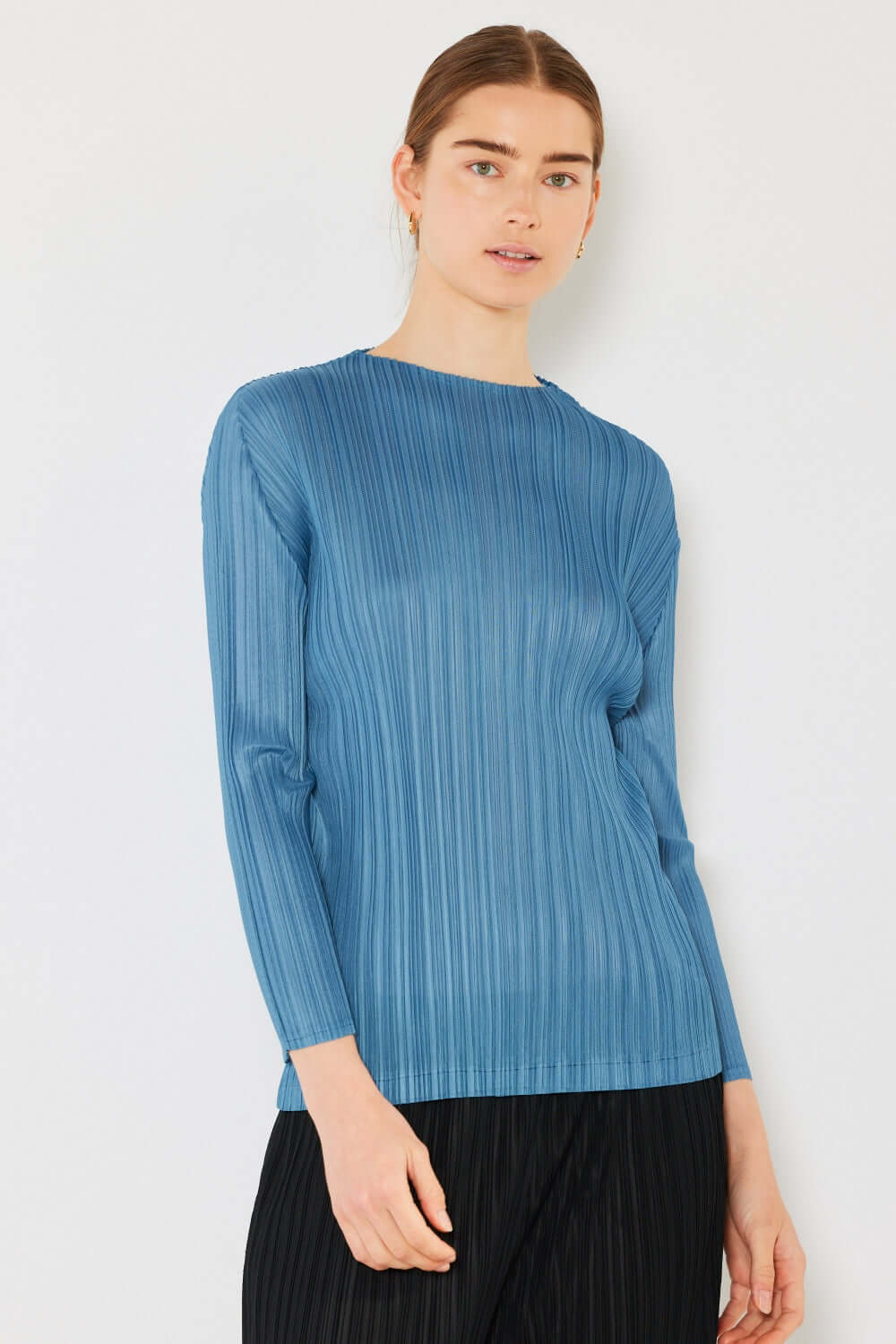 MARINA WEST SWIM Pleated Long Sleeve Boatneck Top at Bella Road