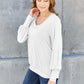 V-Neck Lantern Sleeve Top