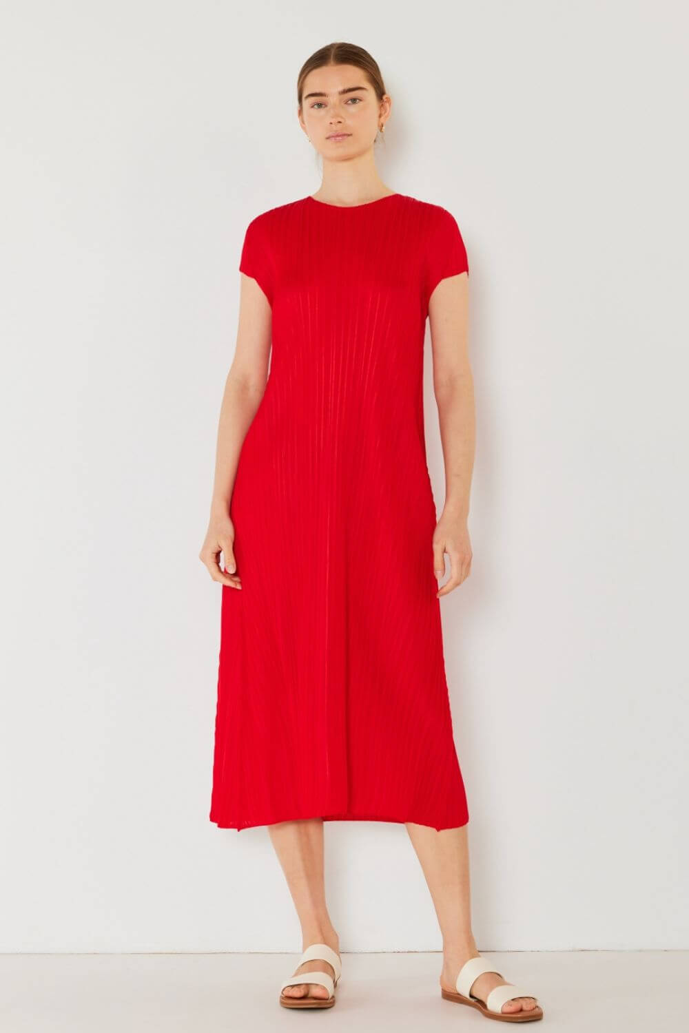 MARINA WEST SWIM Pleated Cap Sleeve A-Line Dress at Bella Road