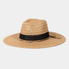 Contrast Straw Braided Sun Hat - Tan