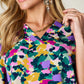 DOUBLE TAKE Full Size Printed V-Neck Short Sleeve Blouse at Bella Road