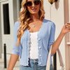 Bella Road Button Up Long Sleeve Cardigan - Light Blue