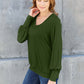 V-Neck Lantern Sleeve Top