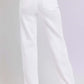 Risen Jeans high waist straight jeans in white, rear view showcasing pocketed design and flattering fit