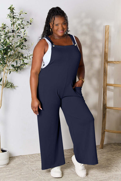 DOUBLE TAKE Full Size Wide Strap Overall with Pockets at Bella Road