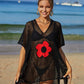 BELLA ROAD Openwork Flower V-Neck Short Sleeve Cover Up at Bella Road