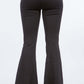 High Waist Pull-On Flare Jeans in black rear view, showcasing the chic flare leg and flattering high waist fit.