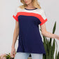 CELESTE Full Size Color Block Round Neck Short Sleeve T-Shirt at Bella Road