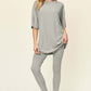 DOUBLE TAKE Full Size Round Neck Dropped Shoulder T-Shirt and Leggings Set at Bella Road