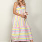 VERY J Striped Woven Smocked Midi Cami Dress at Bella Road