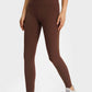 Model showcasing Millennia Ultra Soft High Waist Leggings in brown, perfect for yoga and casual athleisure style.