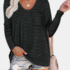 Bella Road Round Neck Long Sleeve T-Shirt - Black/White