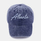 Washed ATLANTA Embroidered Baseball Cap