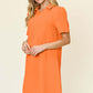 DOUBLE TAKE Full Size Texture Collared Neck Short Sleeve Dress at Bella Road