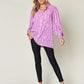 DOUBLE TAKE Full Size Printed Smocked Long Sleeve Blouse at Bella Road