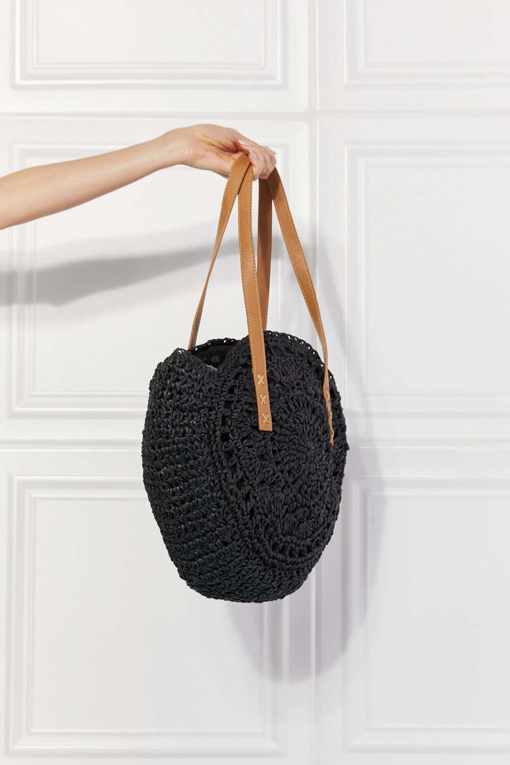 JUSTIN TAYLOR C'est La Vie Crochet Handbag in Black at Bella Road