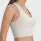 Millennia Scoop Neck Wide Strap Active Tank in light color, showcasing a comfortable fit and stylish design for workouts.