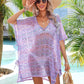 BELLA ROAD Slit Openwork V-Neck Cover Up at Bella Road