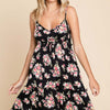 Floral Frill Cami Dress | Full Size - Black