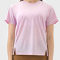 Millennia Slit Round Neck Short Sleeve Active T-Shirt in blush pink, showcasing stylish slit details and breathable fabric.