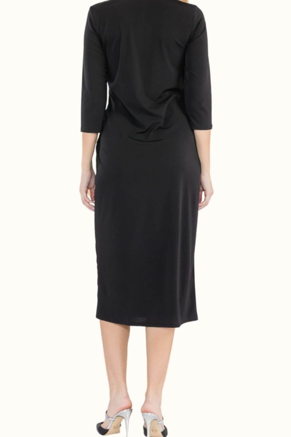 CELESTE Full Size Round Neck Midi Dress at Bella Road