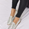 Rhinestone Point Toe Loafers - SILVER