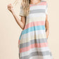 Striped Short Sleeve Dress with Pockets