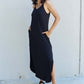 NINEXIS Good Energy Full Size Cami Side Slit Maxi Dress in Black at Bella Road