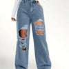 Distressed Wide Leg Jeans - Medium