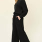 DOUBLE TAKE Full Size Texture Long Sleeve Top and Pants Set at Bella Road