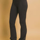 High waist flare active leggings with side pockets, ideal for workouts and everyday wear, styled with a cozy sweater.