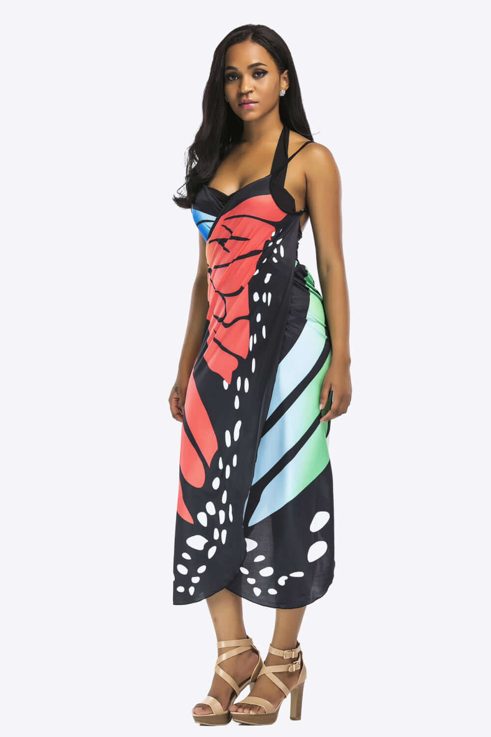 BELLA ROAD Butterfly Spaghetti Strap Cover Up at Bella Road