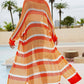 BELLA ROAD Striped Open Front Side Slit Duster Cover Up at Bella Road