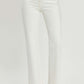 RISEN High Rise Tummy Control Straight Jeans with Raw Hem, White, Front View. Perfect for Style and Comfort.