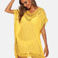 BELLA ROAD Cutout V-Neck Short Sleeve Cover-Up at Bella Road