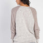 TASHA APPAREL Round Neck Long Sleeve Contrast Top at Bella Road