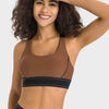 Millennia Contrast Sports Bra - Chocolate