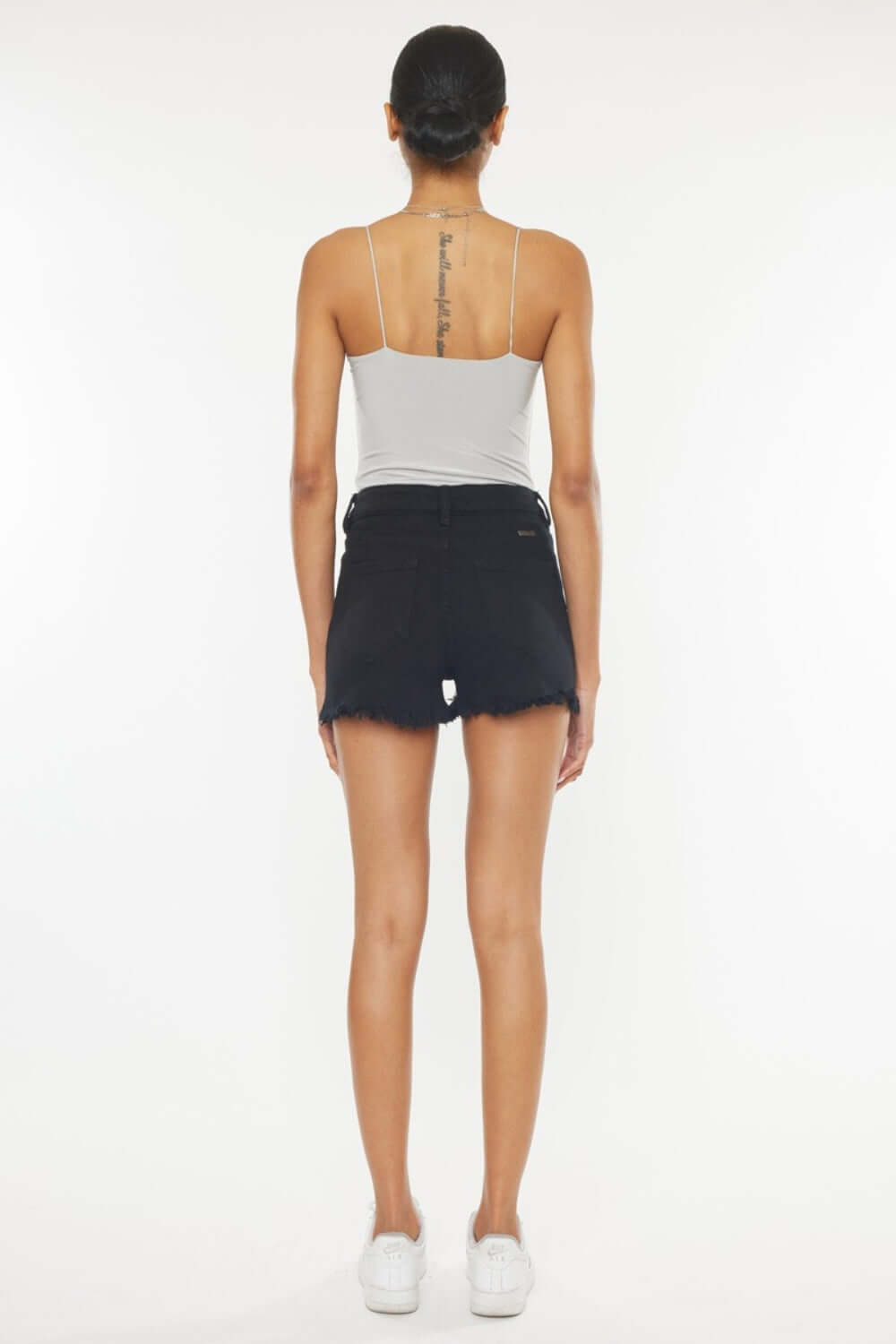 KANCAN High Rise Raw Hem Denim Shorts at Bella Road