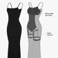 Diagram of Basic Bae Built-In Shapewear Sleeveless Maxi Dress with removable bra pads and open gusset for enhanced comfort and style.