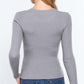 ACTIVE BASIC Full Size Ribbed Round Neck Long Sleeve Knit Top at Bella Road