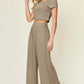 DOUBLE TAKE Full Size Round Neck Top and Pants Set at Bella Road